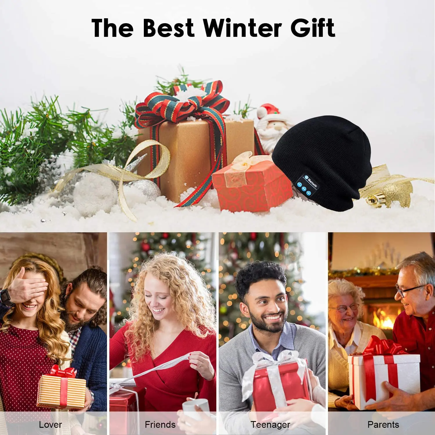 

Bluetooth Beanie Wireless Headphone Hat Music Soft Hat with Stereo Speakers Hat Wireless for Men Women Sports Fitness Gifts