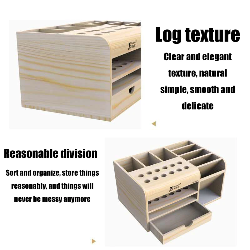 tool guide wooden storage box screwdriver tweezers holder mobile phone repair desktop reception tool parts box free global shipping