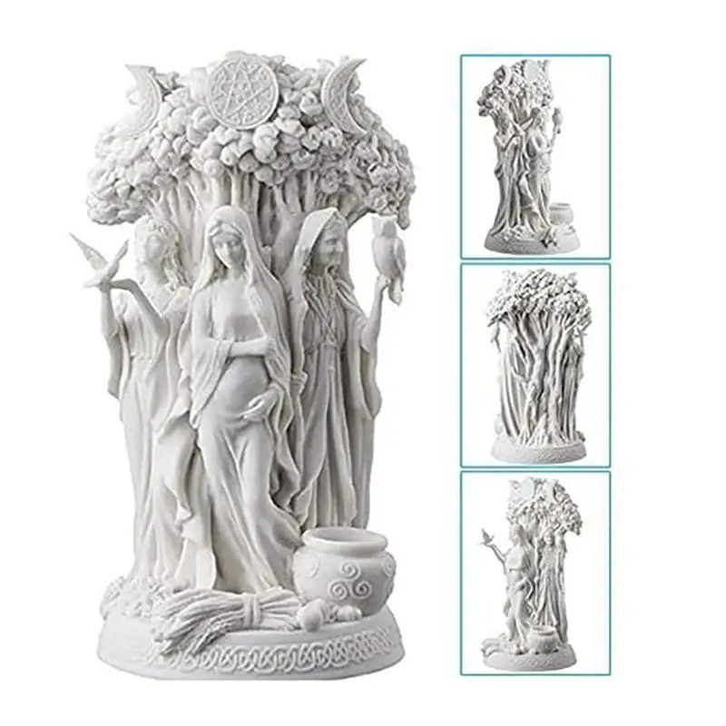 

Статуэтки, статуя ирландской религии, статуя тройной богини, Реалистичная бронзовая резная скульптура, Греческая богиня, украшения, домашн...