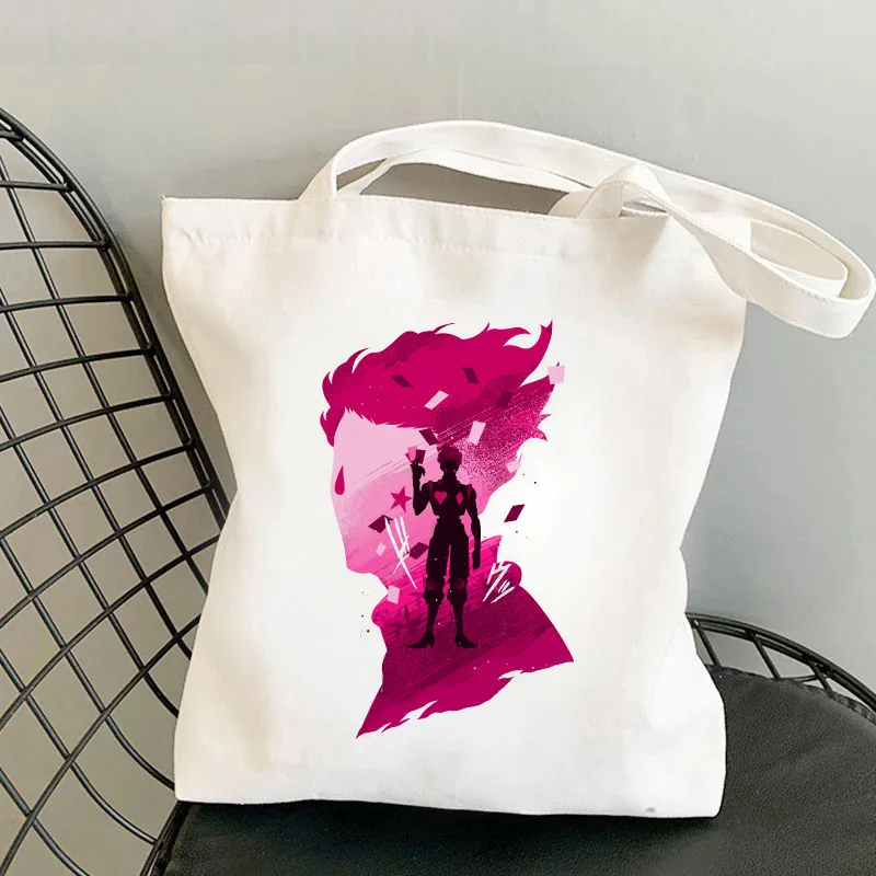 

Killua Hisoka Bolso Shopper Tote Bag Hunter X Hunter Shopping Bag Reusable Grocery Recycle Bag Hxh Jute Net Women Sacola Grab