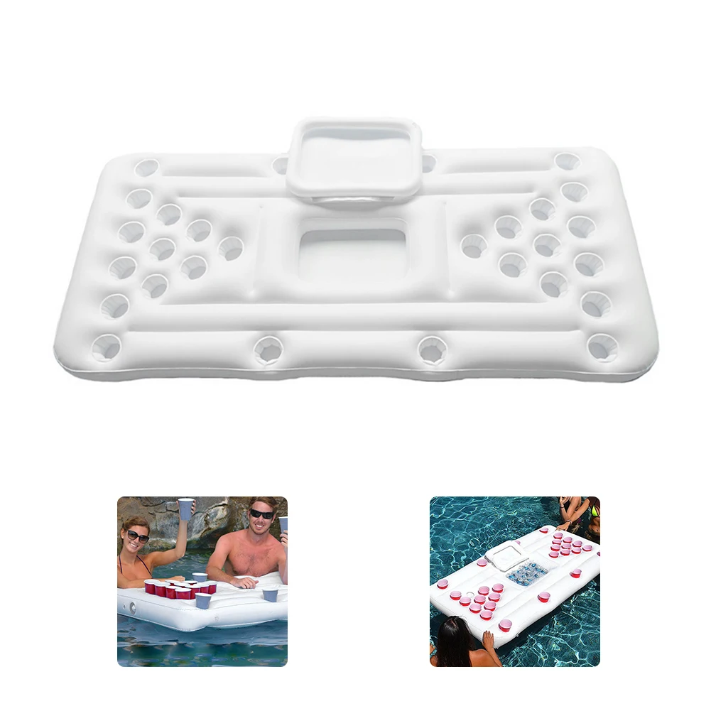 

Pong Pool Float 28 Cup Inflatable Beer Pong Raft Pool Party Barge For Beer Drinks Cooling Float Water Party Fun Raft Floating