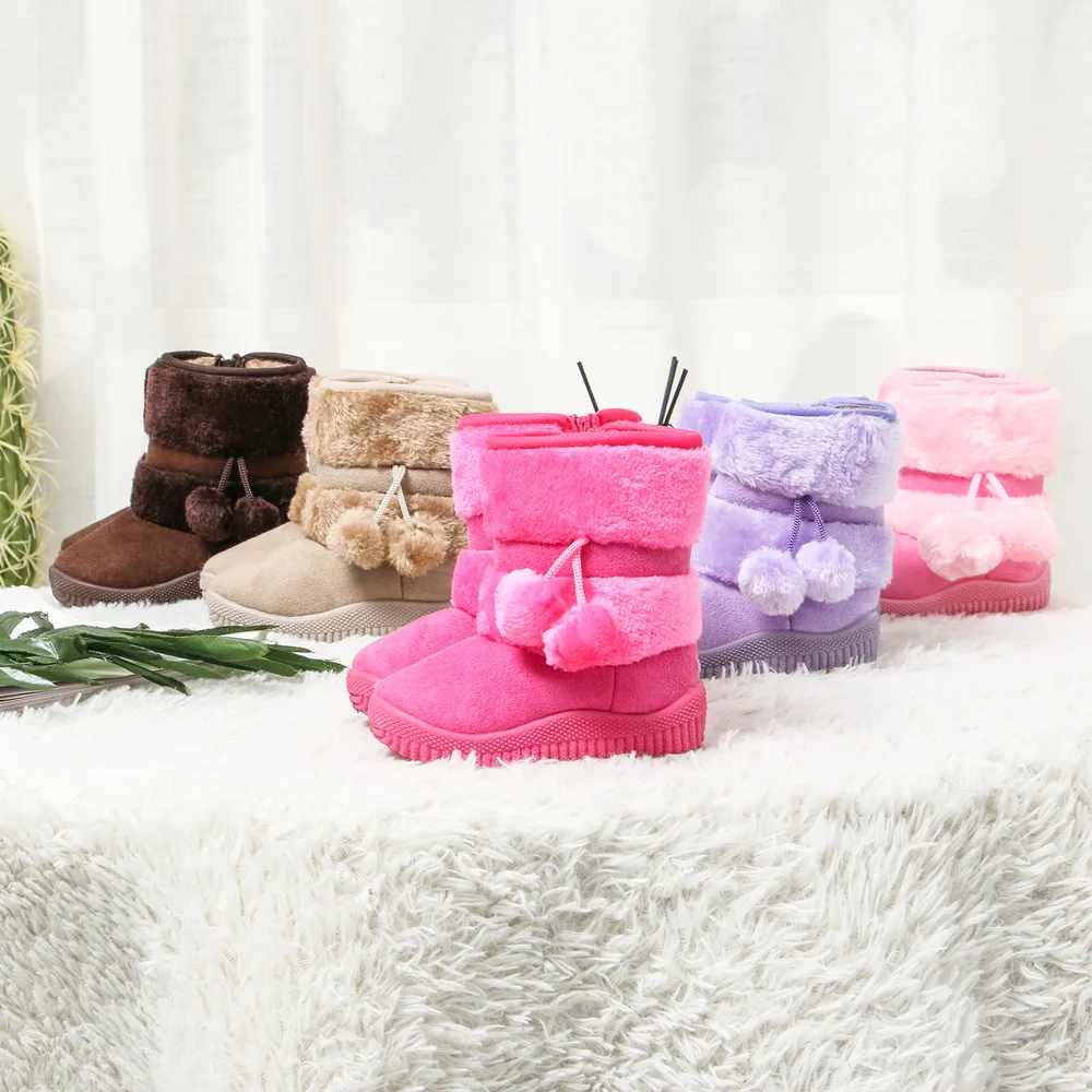 JUSTSL/зимние хлопковые ботинки для мальчиков и девочек Теплые детские с мягкой