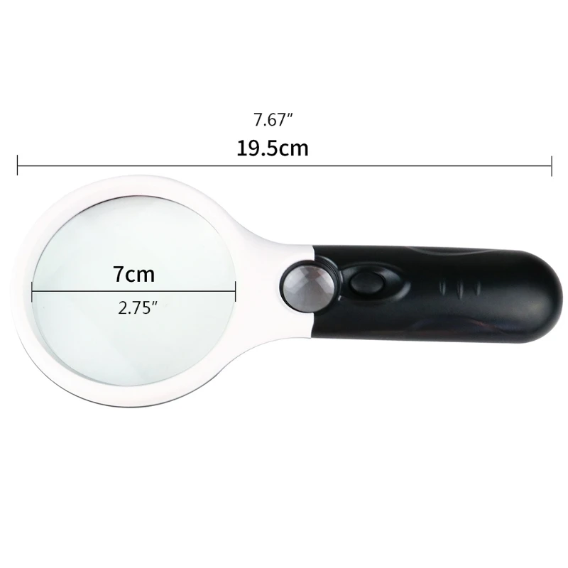 

Magnifying Glass with Light 3x & 45x Handheld Illuminated Lighted Magnifier with 3 LED for Macular Degeneration Seniors