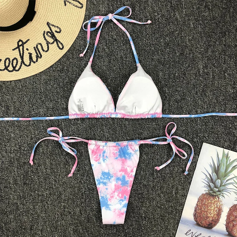 

2021 Summer Sexy Women Mini Bikini Swimwear Beachwear String Swimsuit Thong Set Brazilian Bathing Beach Wear Swimming Suit