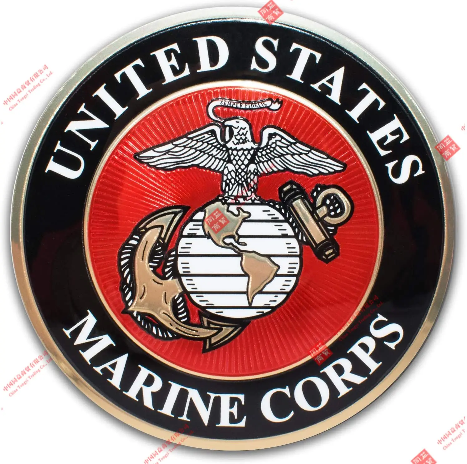 

Personality Premium U.S. Marine Corps USMC Eagle 3D Embossed Decal Sticker for Car Racing Car Laptop Helmet