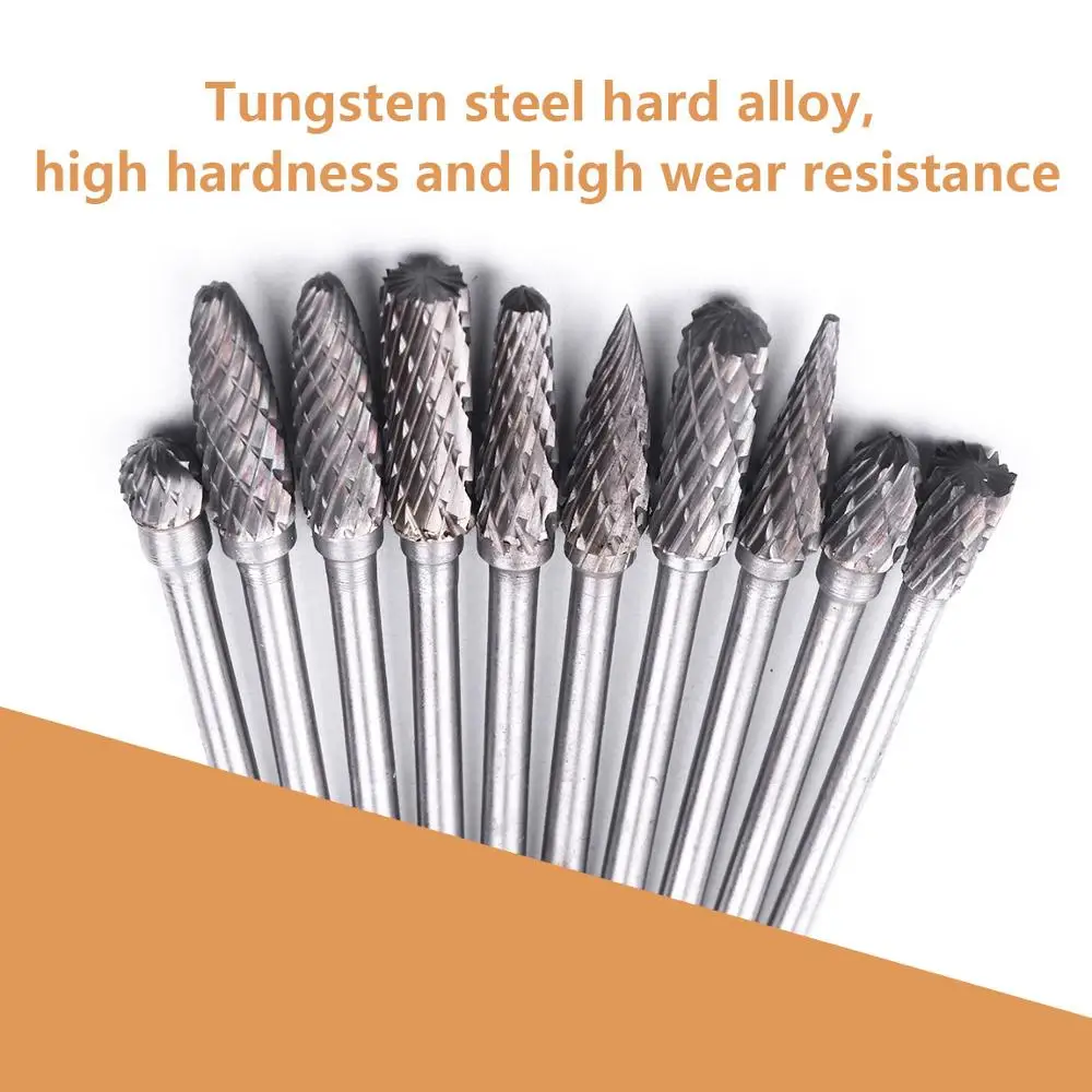 10 шт. 2 35 мм Карбид вольфрама роторный заусенец Набор для Dremel роторные инструменты