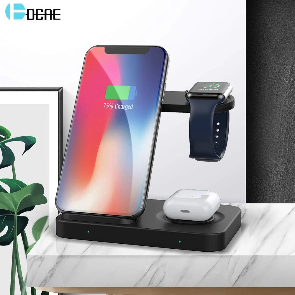 5 в 1 Беспроводное зарядное устройство для Airpods Pro Galaxy Watch Gear 15 Вт Qi док станция