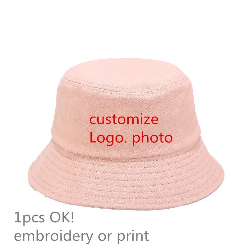 

Factory Dropshipping DIY Design Customize Logo 3D Embroidery Women Kids Cotton Fisherman's Bucket Hat