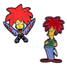 Эмалированная брошь Sideshow Bob в виде персонажа из анимированной телевизионной серии