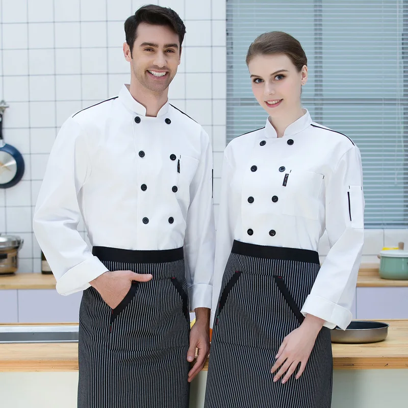 Куртка шеф-повара с длинным рукавом для мужчин и женщин унисекс одежда ресторана