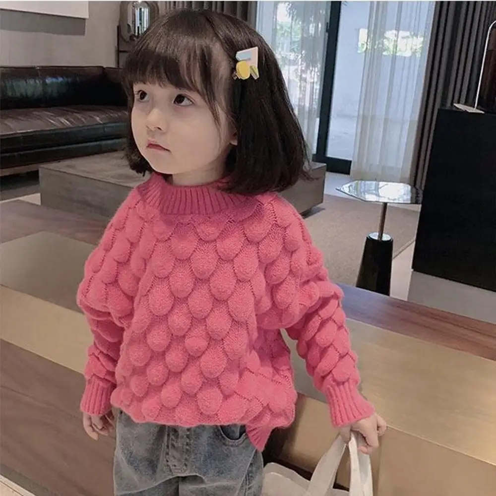 2-9Years Girls Sweater Autumn Winter Kids Kintted Thick Pullover Top Fashion Toddler Girl Winter Fall Clothes BBottoming Shirt