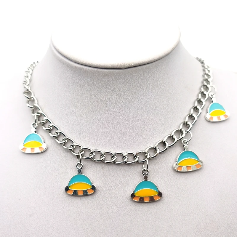 Новинка Ретро стиль Harajuku готика панк металл НЛО форма инопланетянина подвеска