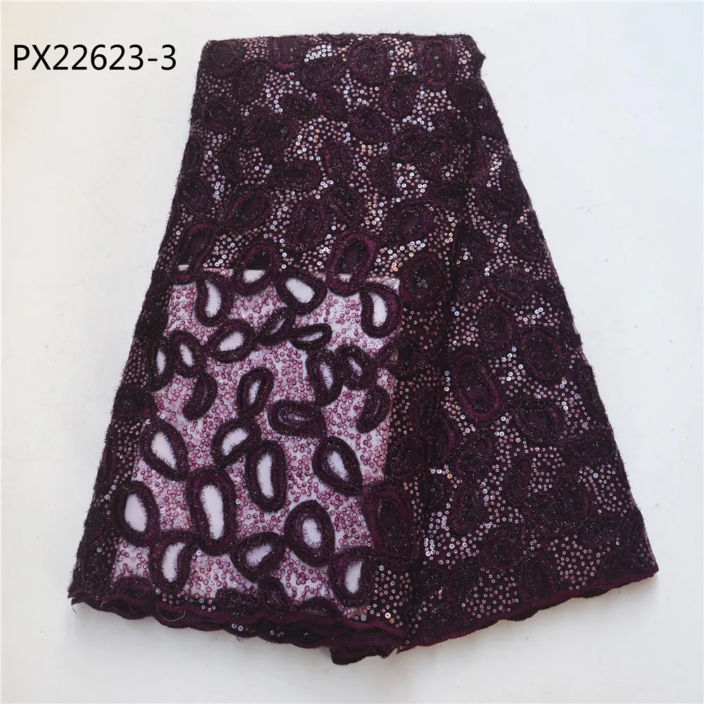 Сетчатая Ткань 100% полиэстер Африканский стиль золотистые блестки органза