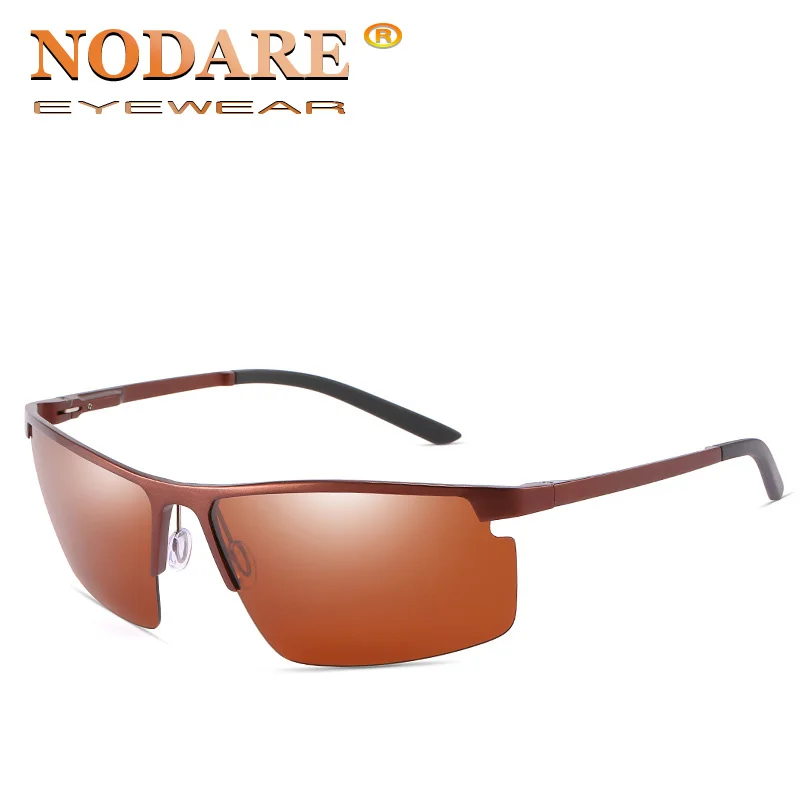 Мужские солнцезащитные очки NODARE брендовые поляризационные с алюминиевой