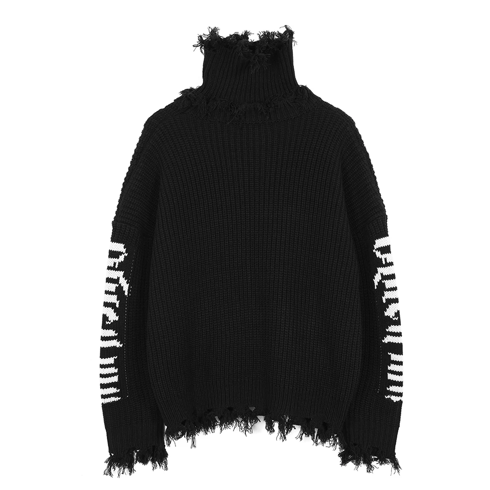 2020 Winter Fashion Turtle Neck Woman Sweaters Designer Streetwear Turtleneck Oversized Sweater for Women Long Sleeve Top Cloth | Женская