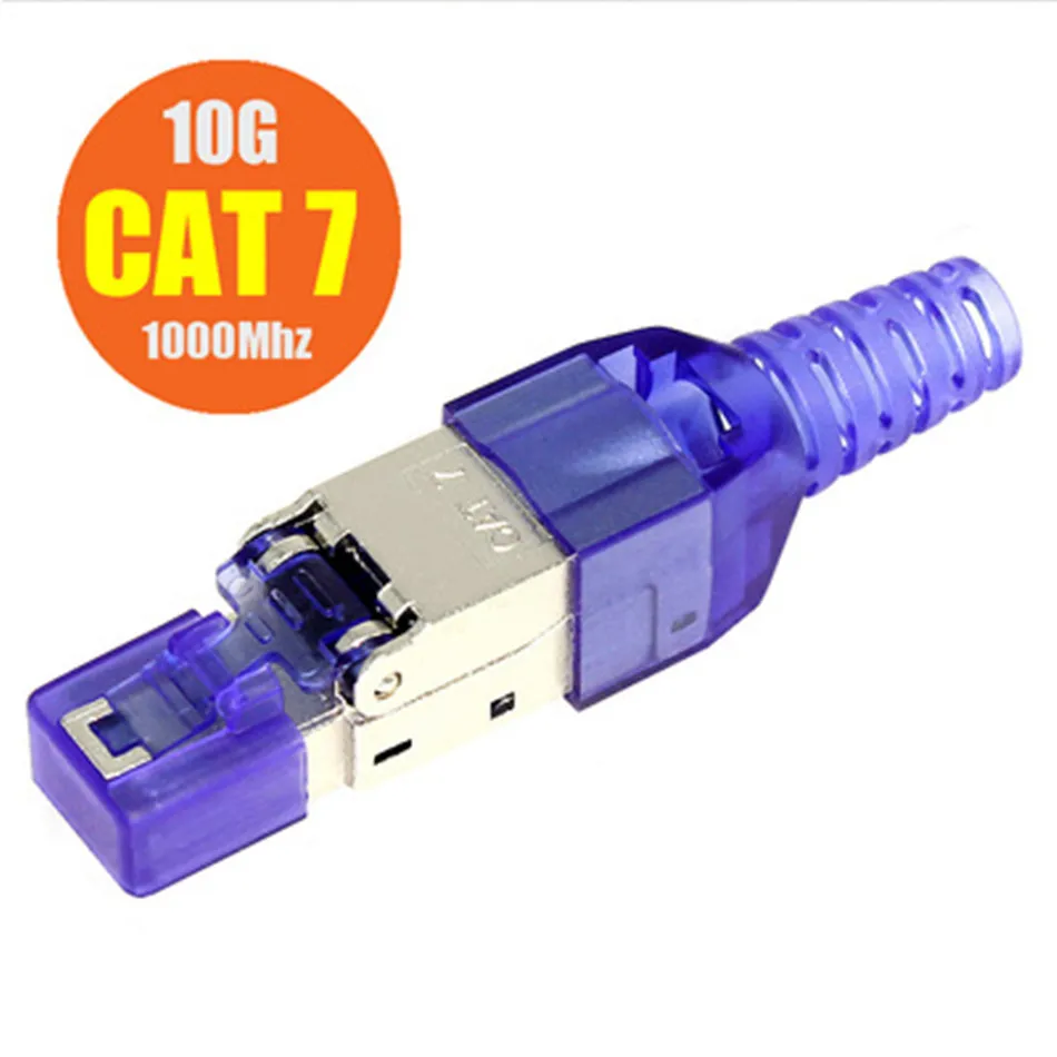Cat7 blue Cat6A Cat7 Cat8 Rj45 разъем Ethernet адаптер без инструментов обжимной экранированный Кристалл головка 8P8C сетевой Ethernet кабель Разъем - Цвет: Cat7 blue