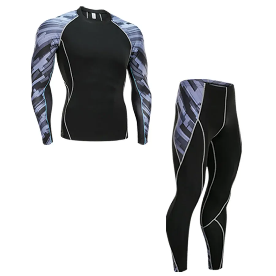 set C Fanceey, спортивное термобелье, термобелье для мужчин, кальсоны, Термоодежда, Рашгард, комплект, длинное компрессионное нижнее белье, футболка, леггинсы - Цвет: set C