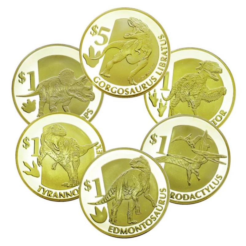 

Ancient Dragon Dinosaur Commemorative Gold Coin Anniversary Gift Customized animal coins
