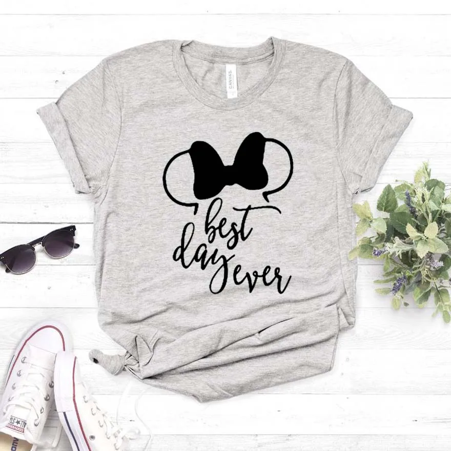 

best day ever bow Print Women tshirt Casual Funny t shirt For Lady Girl Top Tee t Shirt