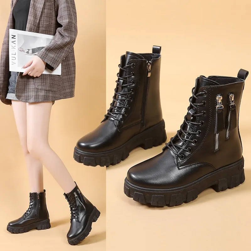 

That Is, Winter, Autumn And Winter In 2021, The New Velvet Thick-soled Martin Boots, Women's English Wind Snow Boots And Warm Bo