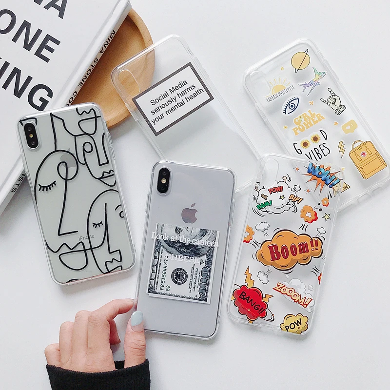Чехол для телефона с мультипликационным принтом "LACK" для iphone XS Max, XR, X, 6 S, 6, 7, 8 Plus, 11, 11 Pro, Max, Ультратонкий Мягкий чехол из ТПУ с художественным рисунком