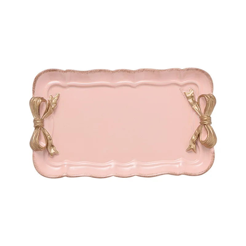 

Jewelry Storage Trays Ceramic Dessert Plate Trinket Display Serving Tray Bow-knot Decoration Creative Snack Dishes Fruit Bowl
