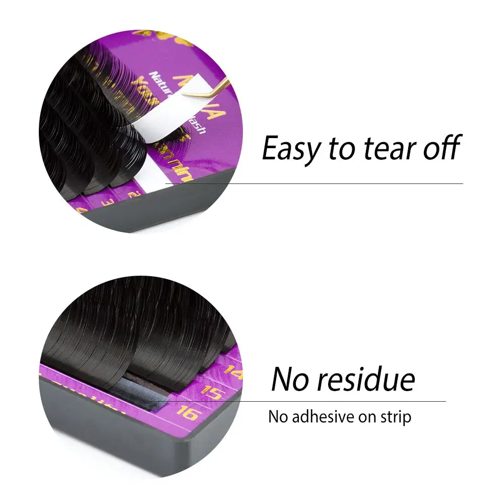 10cases quality eyelash extensions tray fake mink single eyelash size single eyelash soft natural eyelash