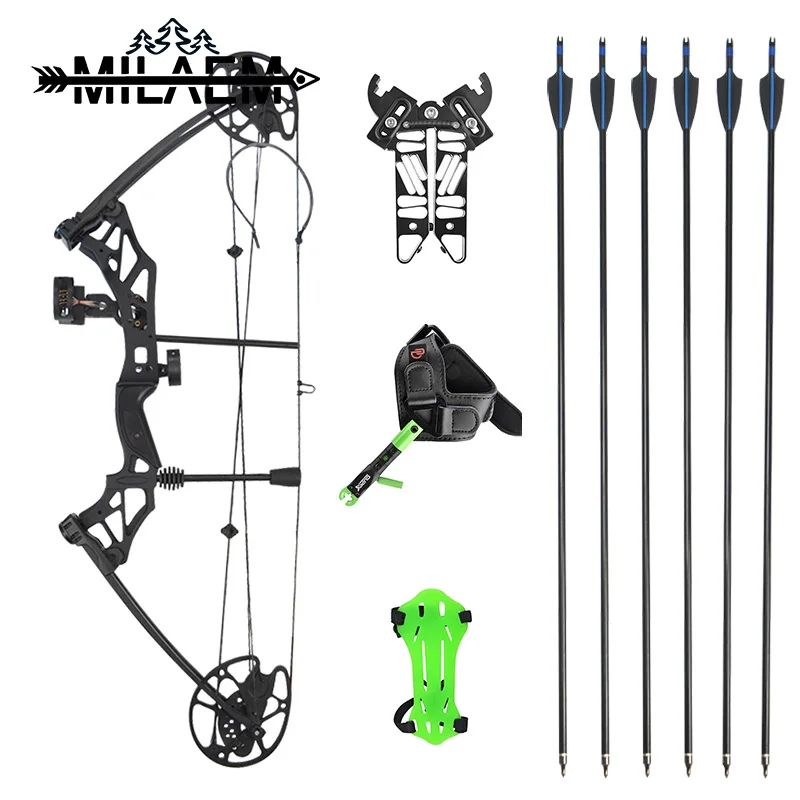 

Archery Compound Bow Set 30-70 lbs Adjustable IBO 320 fps Bow with 6 Arrows Outdoor Hunting Bow Shooting Hunting Accessories