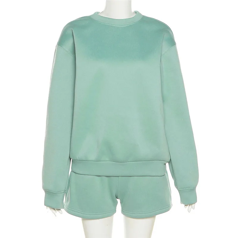 

BOOFEENAA Fleece Hoodies 2 Piece Shorts Sets Womens Outfits Cozy Lounge Wear Active Wear Casual Jogging Suits Fall 2021 C87-DD52