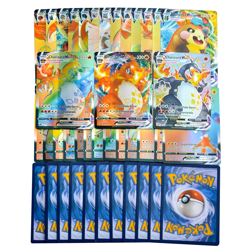 pokemon spanish version charizard v vmax team glowing super shiny card game battle card trading childrens interactive toys gift free global shipping