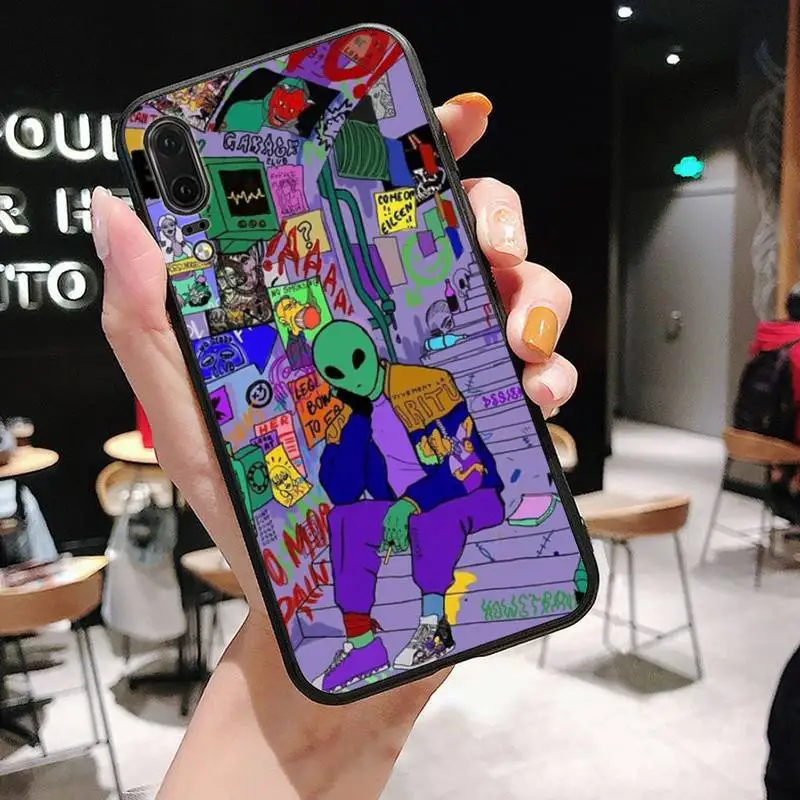 

Aesthetics Cartoon alien space Phone Case For huawei honor 10 i lite 8x P 30 40 20 lite pro smart 2019 nova 5t mate 20 pro