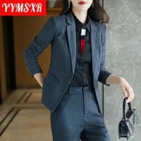2022 autumn and winter new ladies professional suit formal trousers 2 piece set interview sales work clothes high quality