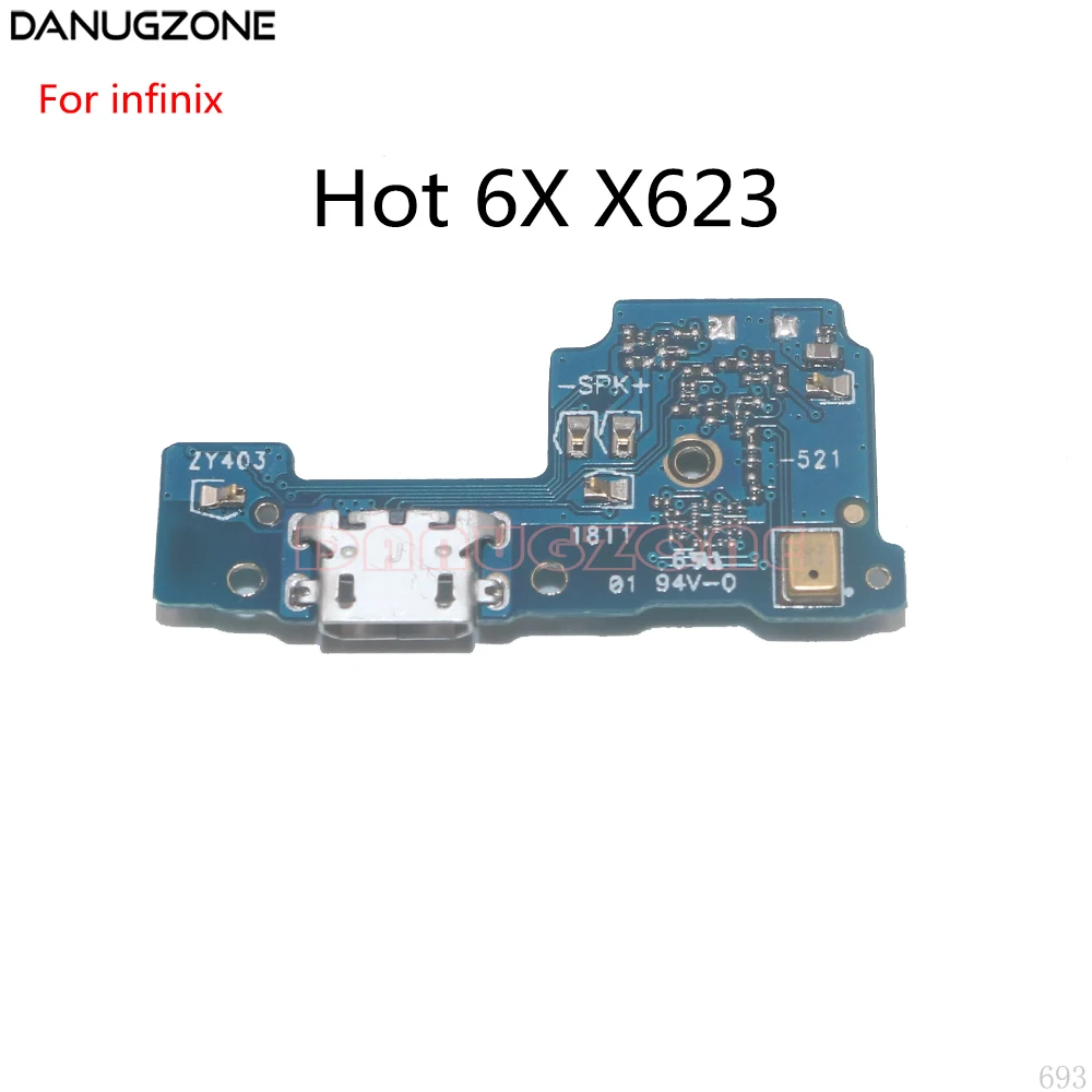 

10 шт./лот для infinix Hot 6X X623 USB-порт для зарядки, док-разъем, разъем, зарядная плата, гибкий кабель