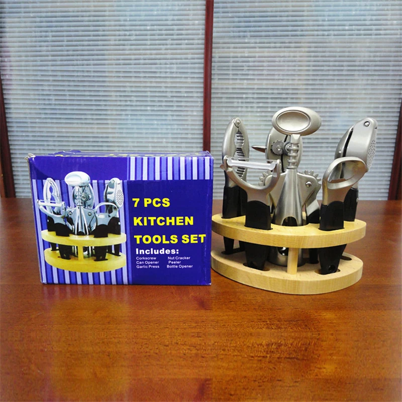 7 шт. комбинация открывалка для бутылок и Овощечистка зажим Бытовая Посуда Чеснок