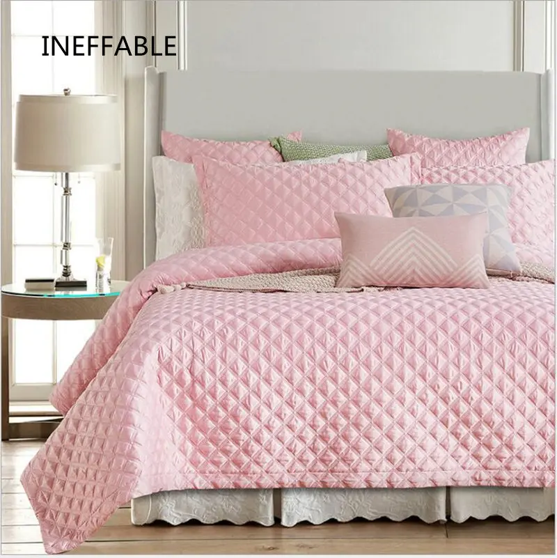 Стеганое покрывало из 100% хлопка белое серое розовое постельное белье простыня