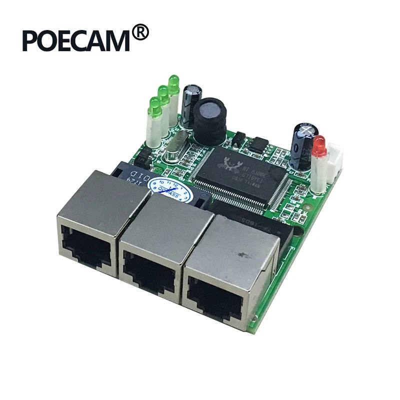 3 портовый ethernet коммутатор 10/100 Мбит/с rj45 сетевой концентратор печатной платы для
