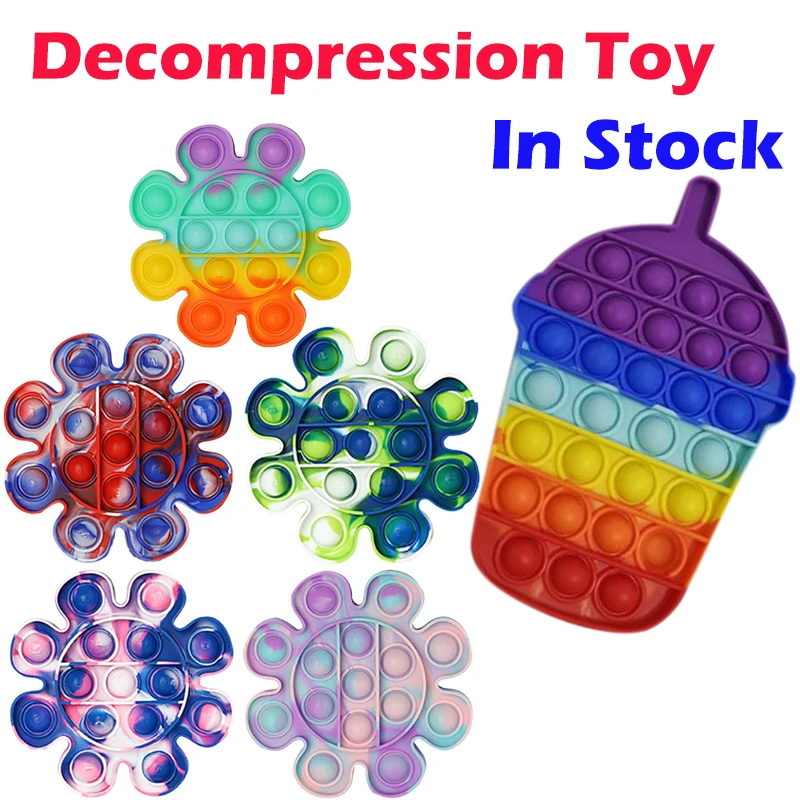 

Push Pops Fidget Toy Bubble Sensory Squishy Stress Reliever Autism Needs Anti-stress PopsIt Rainbow Adult Toys For Children