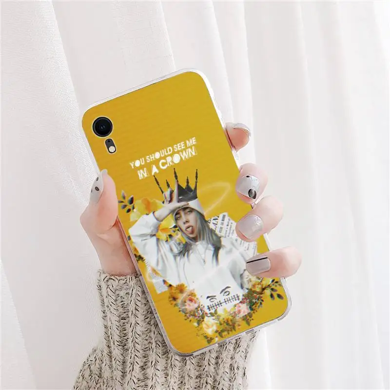 

Billys Elishs Phone Case For DIY iPhone X XS MAX 11 11 pro max 6 6s 7 7plus 8 8Plus 5 5S XR SE 2020 Transparent funda case