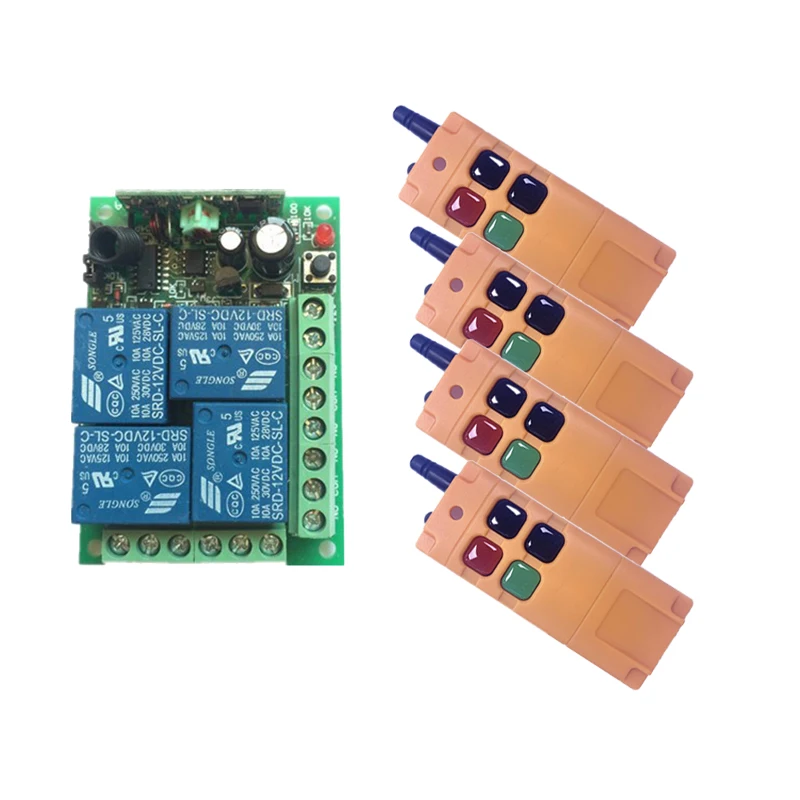 DC12V 10A 4CH Радиоуправляемый беспроводной релейный пульт дистанционного управления