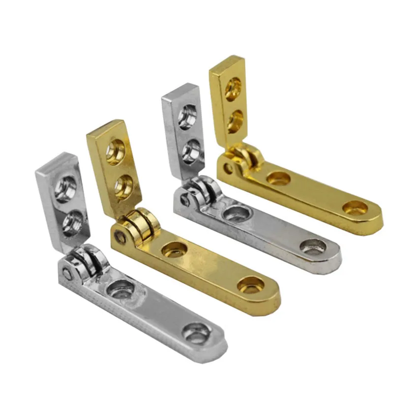 

2Pcs/lots 90 Degree Furniture Hinges Gold/Sliver Zinc Alloy Wood Box Mini Hinge Support For Jewelry Ornament Boxes Hinge Parts