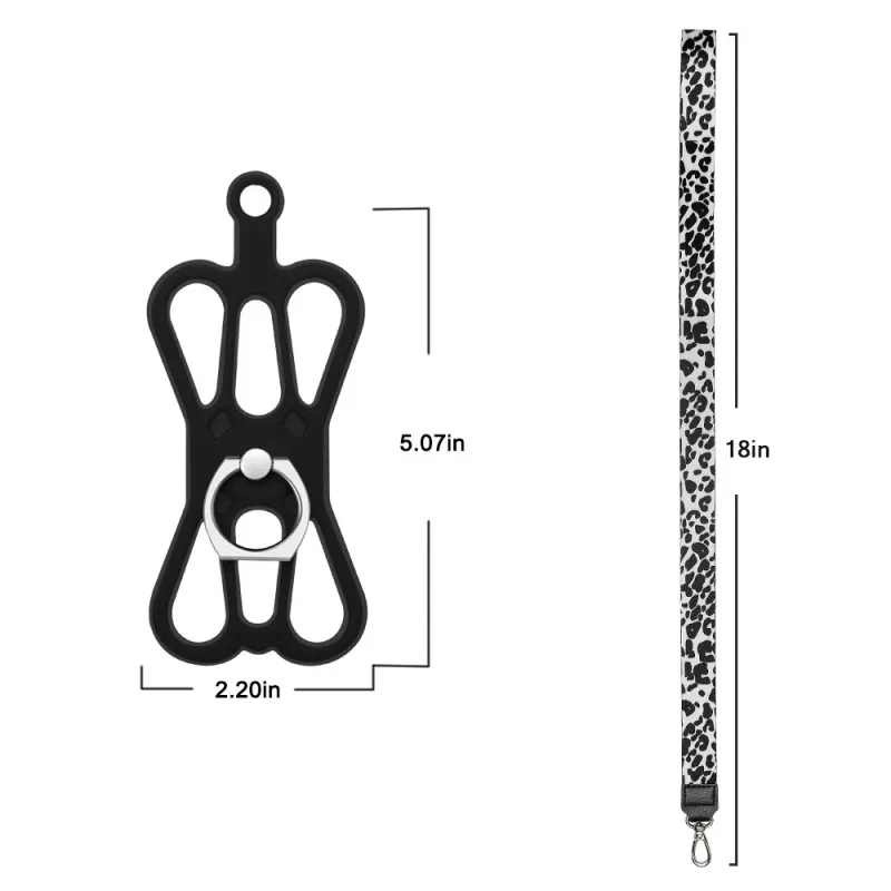 

Multi Colors Silicone Phone Lanyard Holder With 360 degree Rotation Ring Kickstand Smartphone Neck Strap New