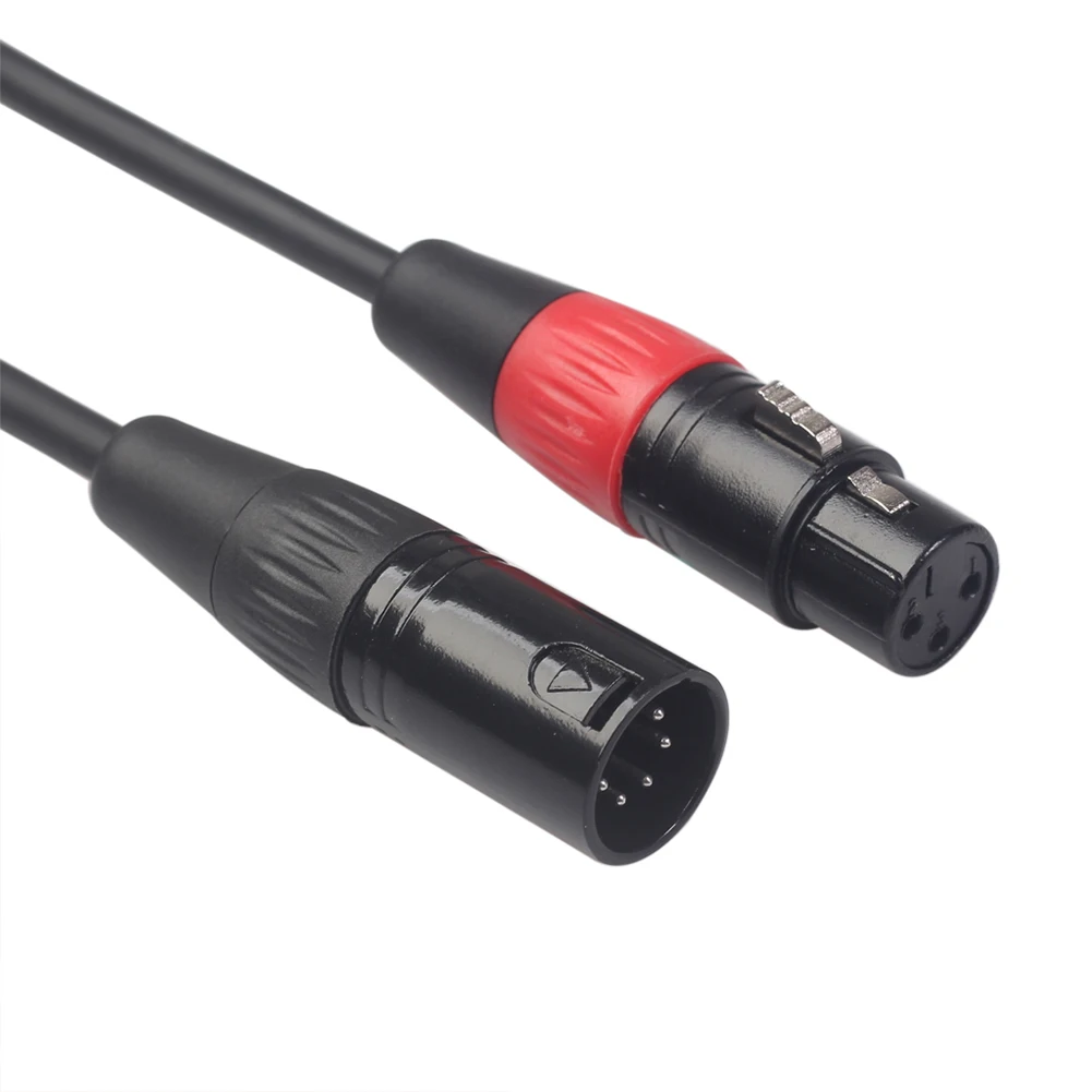2 шт. XLR кабель 5-контактный штекер на 3-контактный гнездо удлинительные кабели для