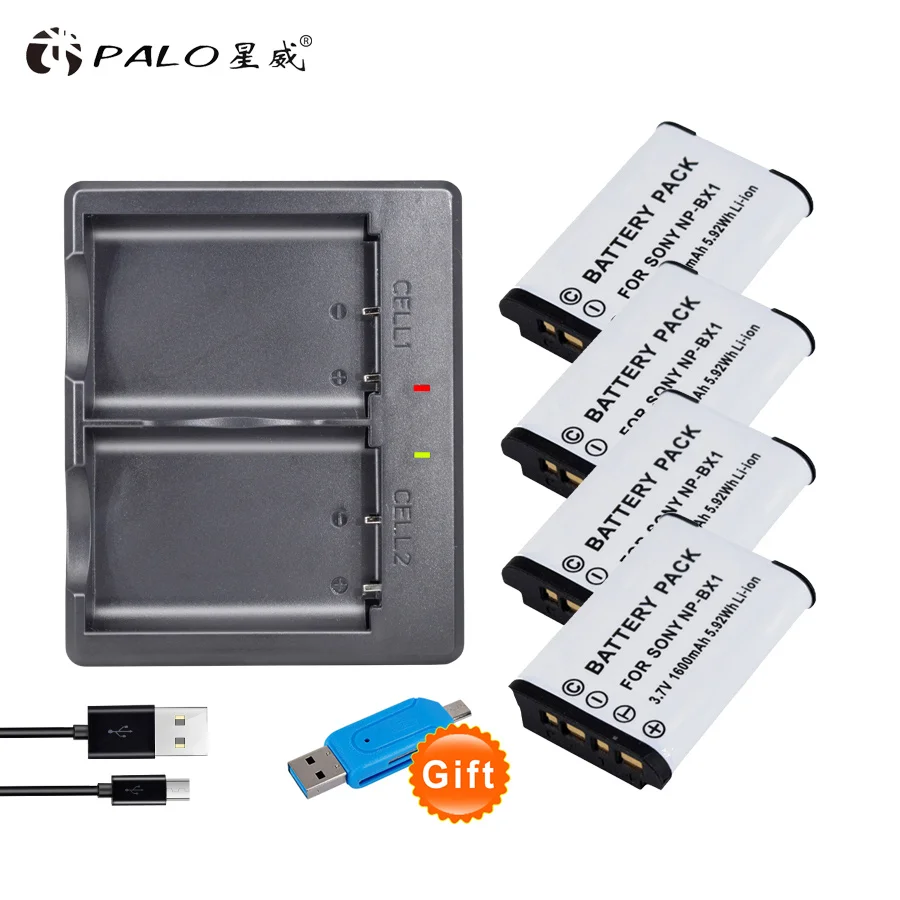 1-4 года шт. NP-BX1 NPBX1 NP BX батарея+ зарядное устройство USB слота для sony комплектующие фотоаппарата sony DSC RX1 RX100 AS100V M3 M2 HX300 HX400 HX50 HX60 GWP88 AS15 WX350 - Цвет: 4pcs and charger