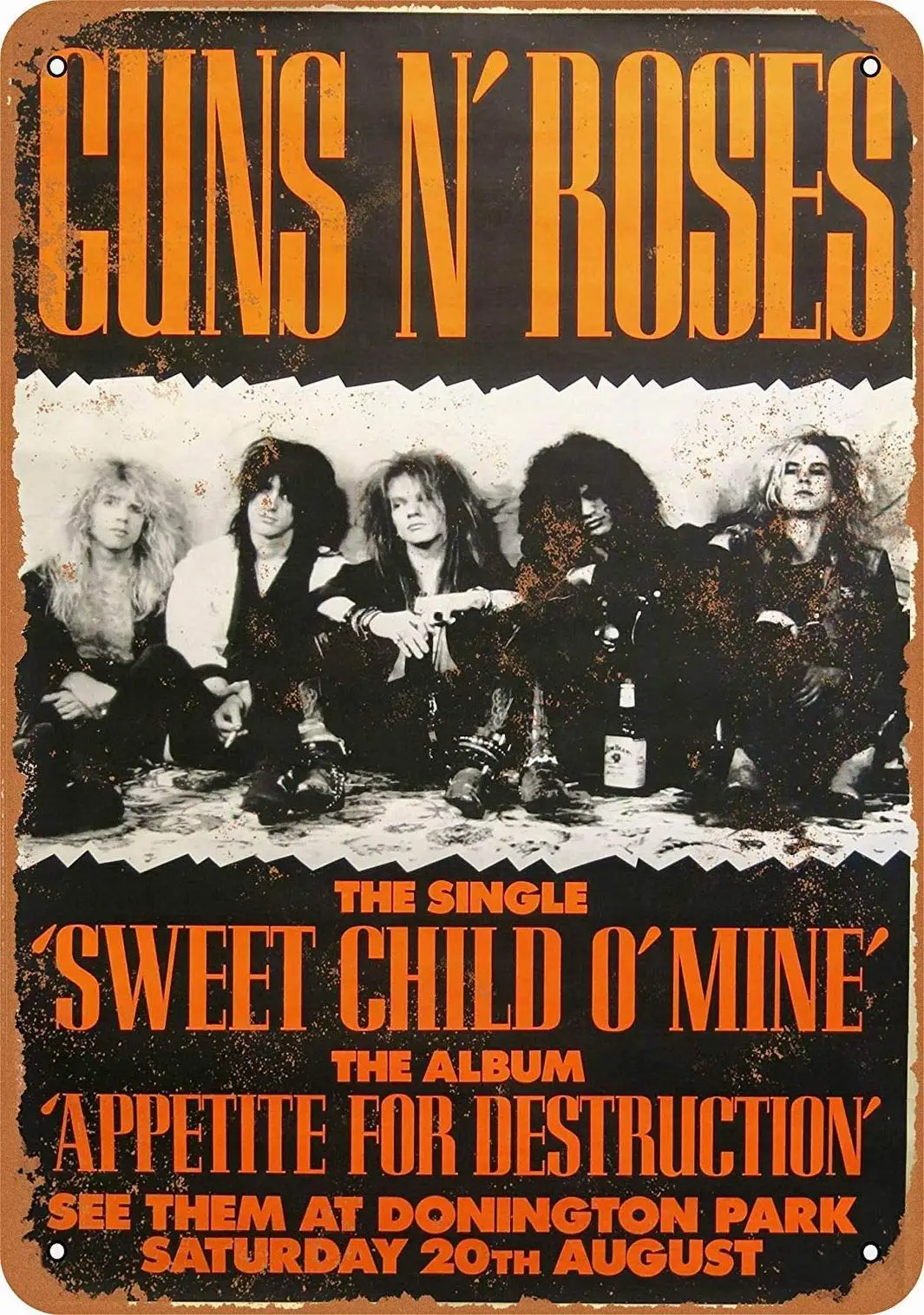 

8 x 12 Metal Sign - Guns 'N Roses at Donington Park - Vintage Wall Decor Art