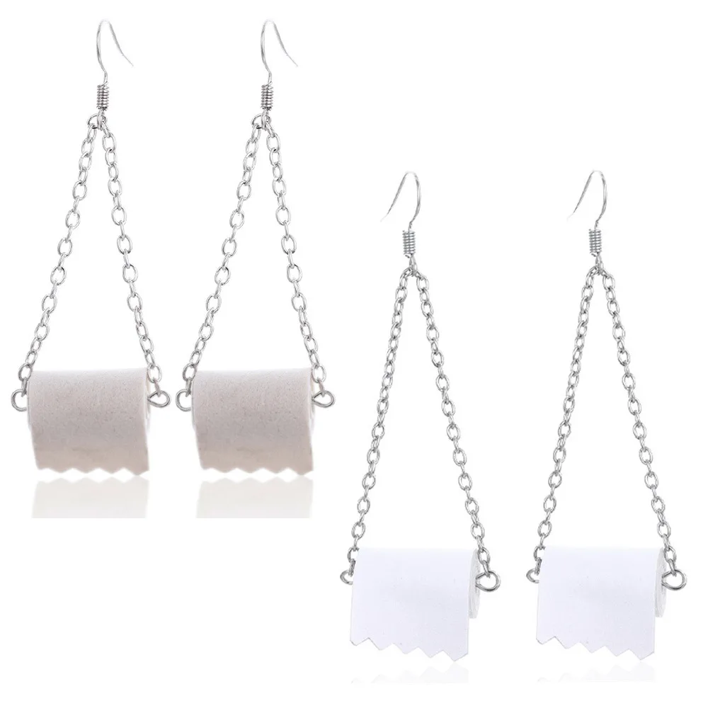 JOYA подарок модные туалетной бумаги серьги ручной держатель для Roll креативные