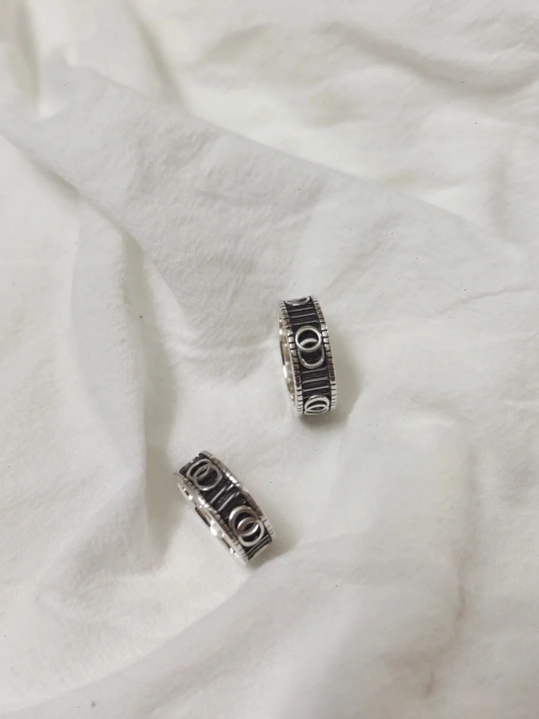 

2021 trend luxury brand original retro jewelry men and women unisex silver large rings set men's rings