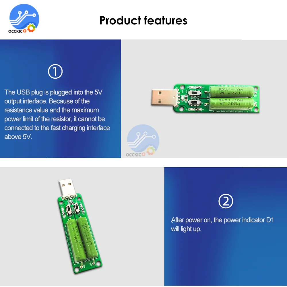 USB резистор Электронная нагрузка постоянного тока с переключателем регулируемый