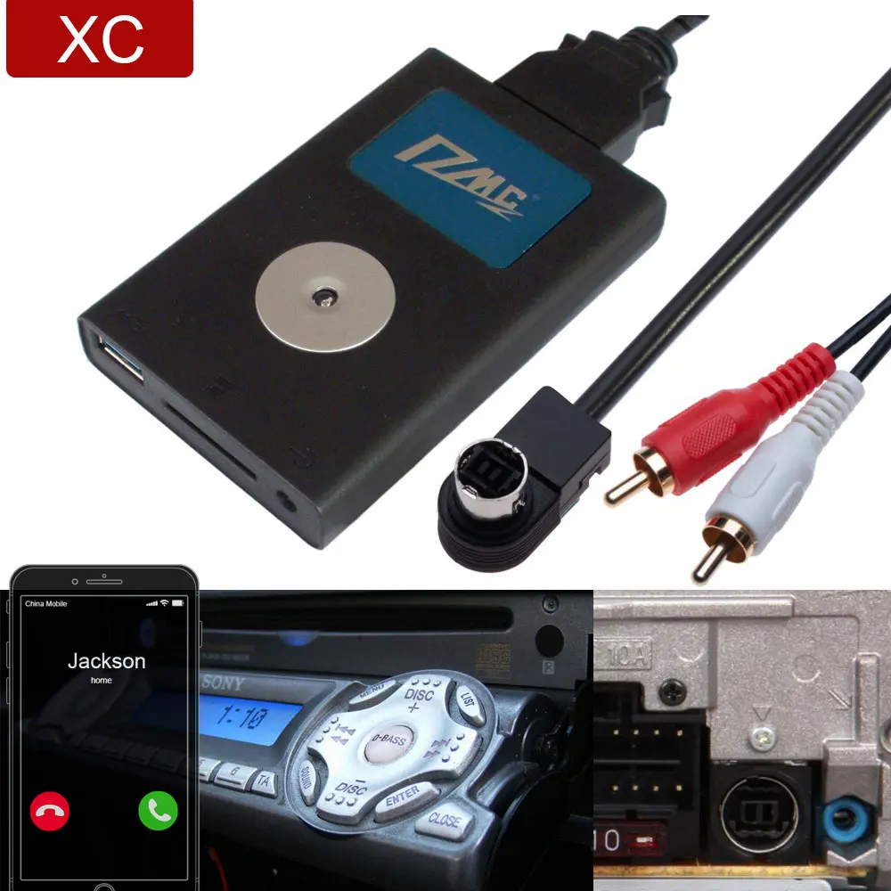 

DMC Car Digital Music Changer Bluetooth 5.0 USB SD Drive AUX Adapter for Sony Head Unit CDC Plug Radio CDX GT500 M600 MDX-M690