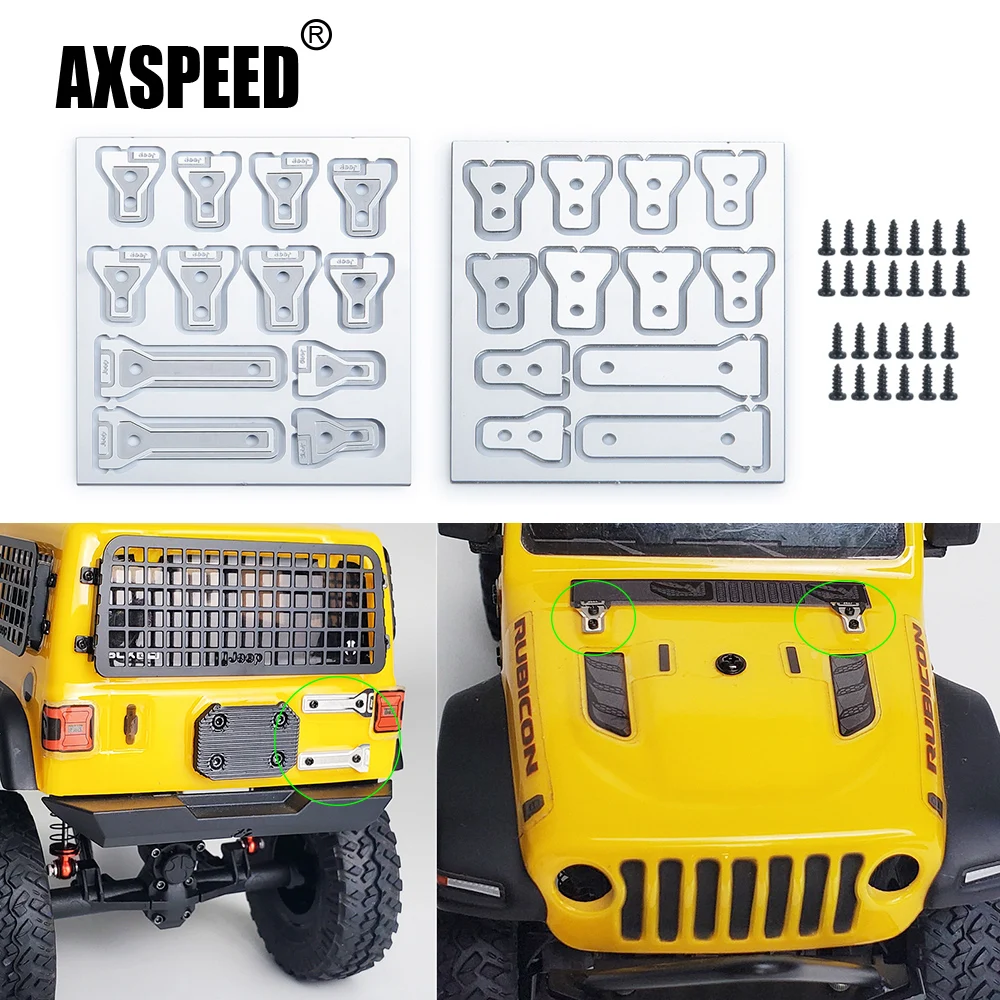 

AXSPEED Stainless Steel Tailgate Engine Cover Door Hinge for Axial SCX24 AXI00002 1/24 RC Crawler Car Car Shell Body Accessories