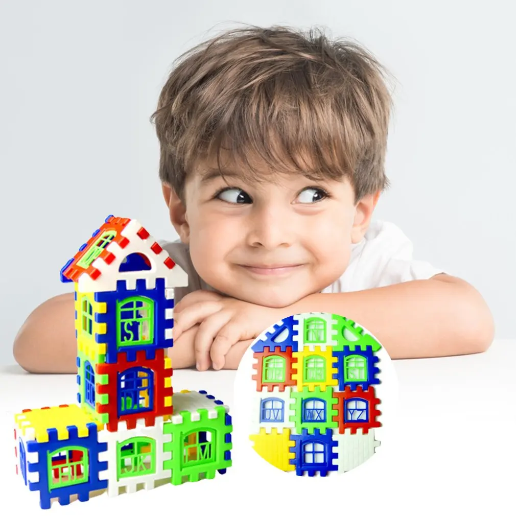 

24 шт./лот блокирующие строительные блоки пластиковый дом блоки DIY игровой набор игрушка для детей просвещение обучающая игрушка